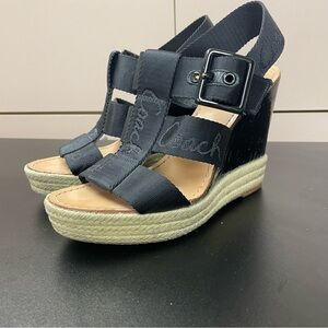 Coach Maryanne Logo Espadrille wedge sandals size 7